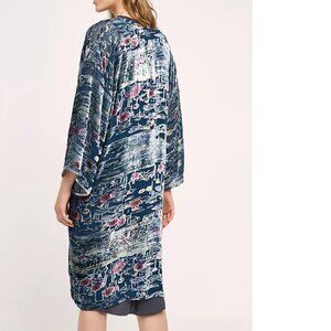 NEW ANTHROPOLOGIE Moonlight Waves Velvet Burnout Floral Kimono One Size Boho